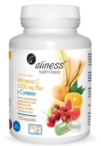 Witamina C 1000 mg z cynkiem plus 100 kaps ALINESS
