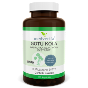 Gotu Kola wąkrotka Ekstrakt 20% 120 kapsułek MEDVERITA