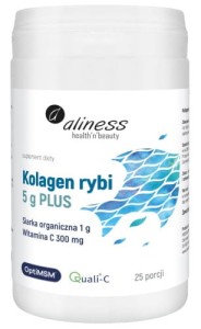 Kolagen rybi 5 g PLUS siarka 25 porcji  157,5g ALINESS