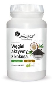 ALINESS Węgiel aktywny z kokosa 300mgx100 Vege cap