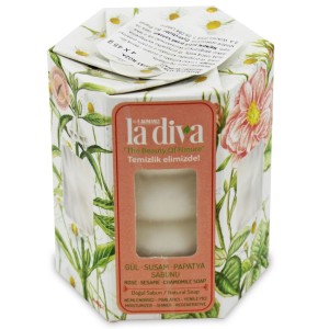 Mydło w kostce róża rumianek sezam  (4 x 45 g) 180 g - LA DIVA