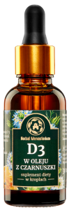  D3 2000 w  oleju z czarnuszki 30 ml HERBAL