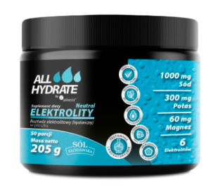 ALLHydrate Elektrolity Neutral 205g, 50 porcji  ALINESS 