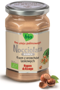 Krem z orzechów laskowych biały Bezglutenowy  BIO 250 g - RIGONI DI ASIAGO (NOCCIOLATA)