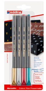 Cienkopisy metaliczne zestaw  4 sztuk EDDING 