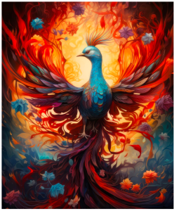 Zestaw do malowania po numerach Phoenix Czerwony ptak  40 x 50 cm TISHIRON