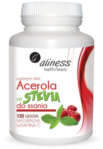 Acerola ze stewią do ssania 120 tabl.  Aliness