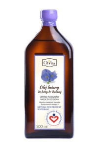 Olej lniany zimnotłoczony do diety dr Budwig 500ml OL VITA