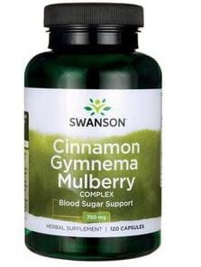 Kompleks Cynamonu, Gymnemy i Morwy 120 kapsułek SWANSON