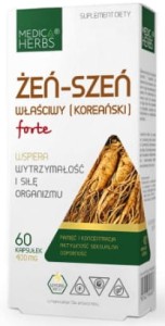 Żeń-szeń Właściwy (koreański) FORTE 60 kapsułki MEDICA HERBS