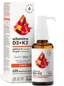 Witamina D3 4000 + K2 MK7 50 ml AURA HERBALS