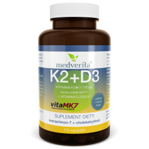 Witamina K2 100µg + D3 2000IU 120kaps MEDVERITA