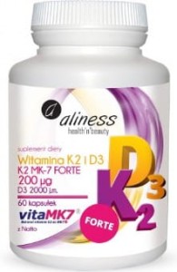 Witamina K2 i D3 FORTE 200mcg 60 kapsułek ALINESS