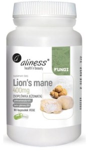 Soplówka Jeżowata (Lion’s Mane ) ekstrakt 400 mg x 90 Vege kapsułek odporność ALINESS