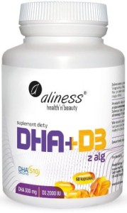 Omega DHA 300mg z alg + D3 2000IU 60 kapsułek 2000IU